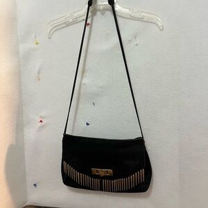 Zara Black Suede‎ , Gold fringe Shoulder Bag